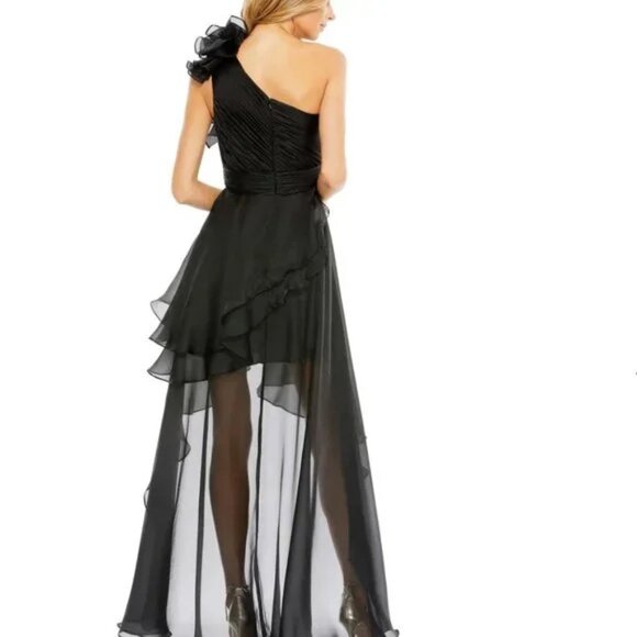 Like New : One Shoulder Ruffle Hi-Lo Gown - Mac Duggal - Picture 2 of 5